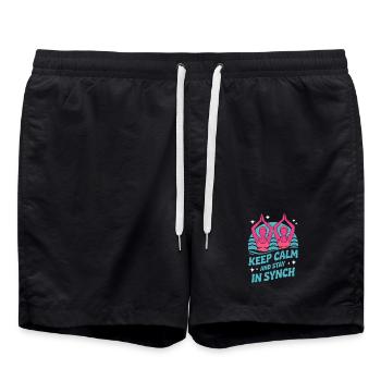 Synchronschwimmen Kunstschwimmen Wassersport - Badeshorts - Schwarz - Vorne - AI Model Male 185 light (185cm)