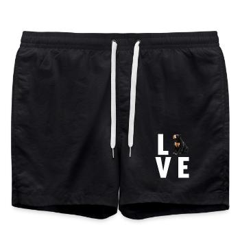 Sun Bear Malaienbär - Badeshorts - Schwarz - Vorne - AI Model Male 185 light (185cm)