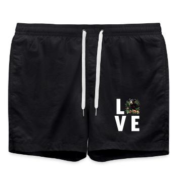 Sun Bear Malaienbär - Badeshorts - Schwarz - Vorne - AI Model Male 185 light (185cm)
