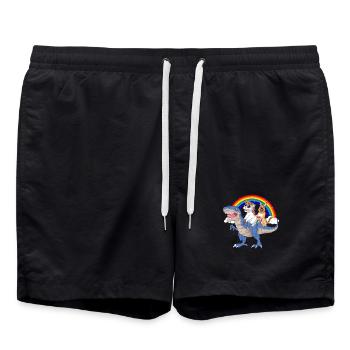 German Shepherd Unicorn Adventure - Swim Trunks - black - Front - AI Model Male 185 light (185cm)