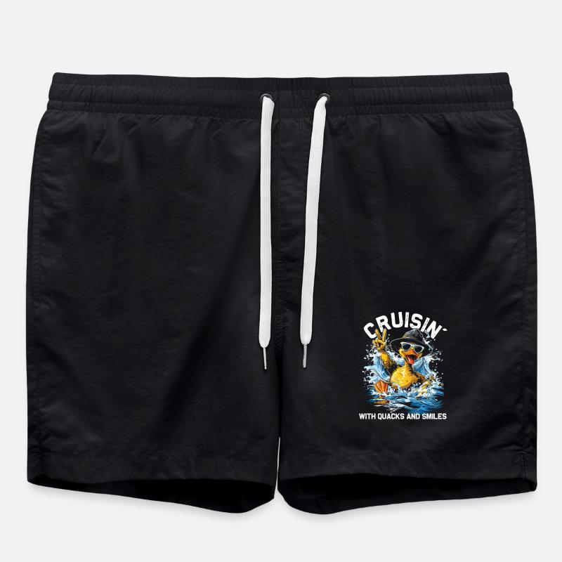 Rubber duck crew enjoys cruise - Swim Trunks - black