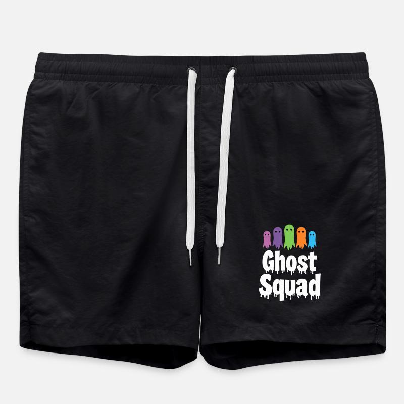 Ghost Squad - Halloween Geister Spruch - Badeshorts - Schwarz