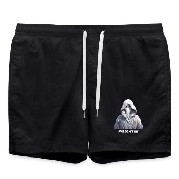 Fantôme Halloween - Short de bain - noir - Devant - AI Model Male 185 light (185cm)