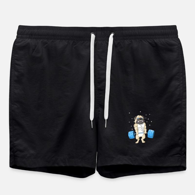 Pug weightlifting Gym - Swim Trunks - black