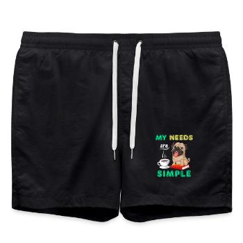 Pug Books Chemise de café - Short de bain - noir - Devant - AI Model Male 185 light (185cm)