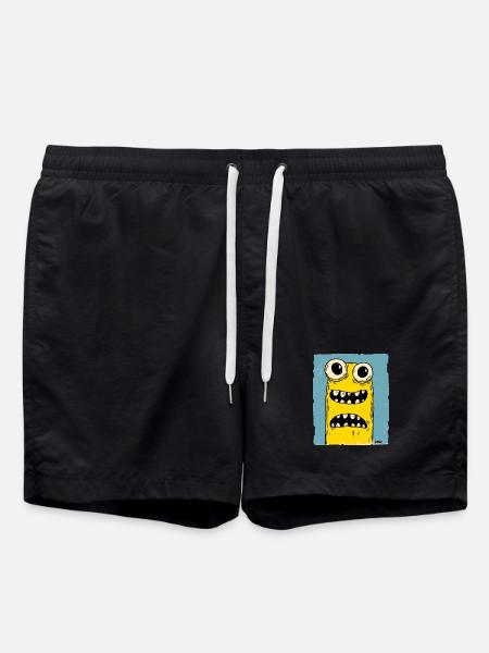 Funny Monster Worm - Swim Trunks - black