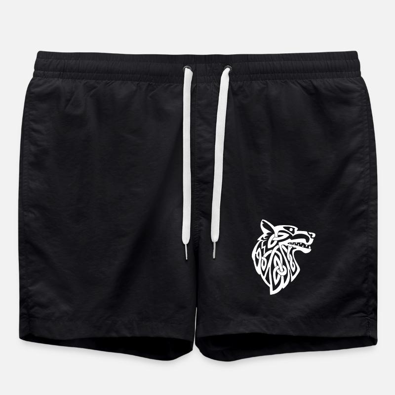 Loup blanc viking - Short de bain - noir