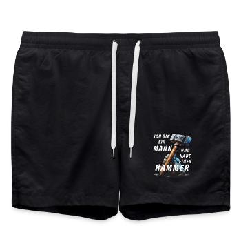 JE SUIS UN HOMME ET J’AI UN MARTEAU - Short de bain - noir - Devant - AI Model Male 185 light (185cm)