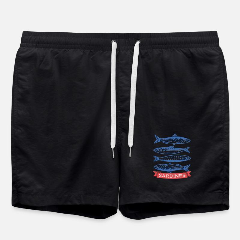 Sardinen - Badeshorts - Schwarz