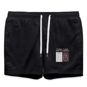 Accounting student cpa in training excel jokes - Swim Trunks - black - Front - AI Model Male 185 light (185cm)
