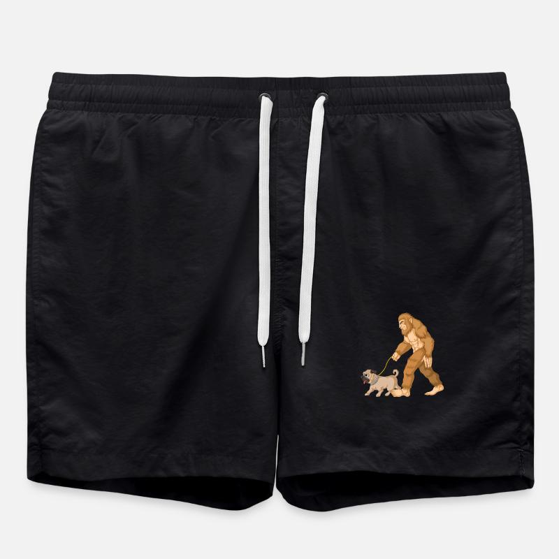 Bigfoot Laufender Mops - Badeshorts - Schwarz