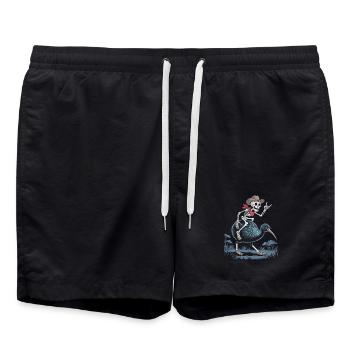 Bone skeleton on kiwi with cowboy hat - Swim Trunks - black - Front - AI Model Male 185 light (185cm)