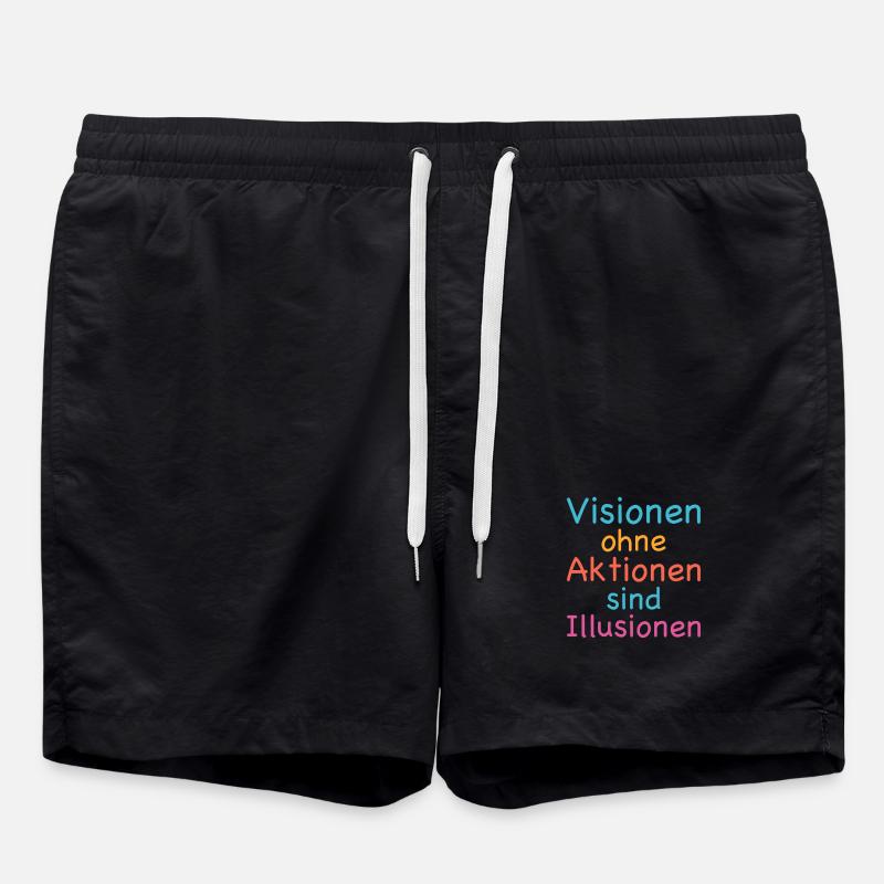 Visions without action are illusions - Swim Trunks - black