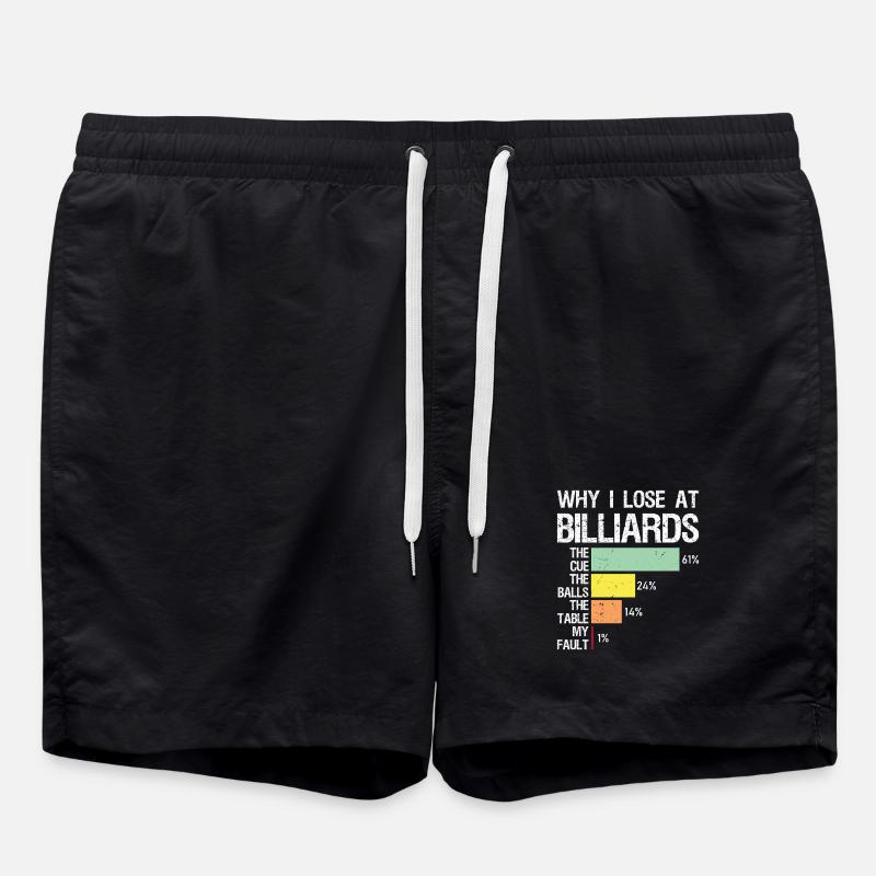 why I lose at billiards - Swim Trunks - black
