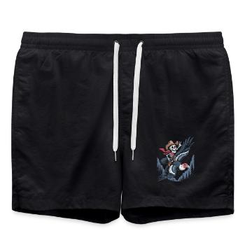 Skelett reitet Geier - Badeshorts - Schwarz - Vorne - AI Model Male 185 light (185cm)
