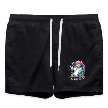 Bunter Punk-Meerscheinchen für Halloween - Badeshorts - Schwarz - Vorne - AI Model Male 185 light (185cm)