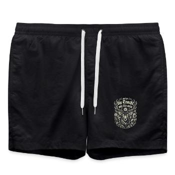 Möge die Tracht mit dir sein - Festzelt & Gaudi - Badeshorts - Schwarz - Vorne - AI Model Male 185 light (185cm)