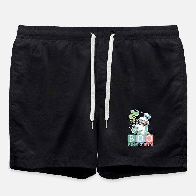 Geist Niedliche Halloween Herbst - Badeshorts - Schwarz