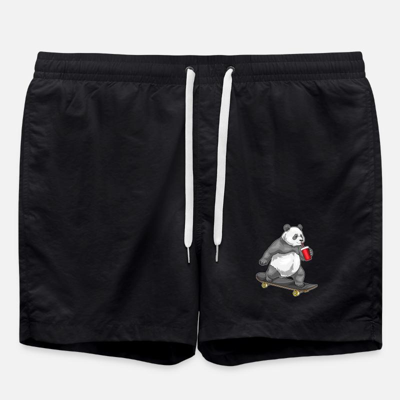 Panda Skater Skateboard - Short de bain - noir