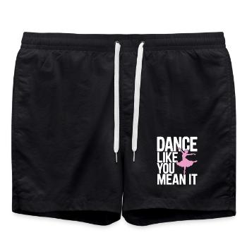 Tanzen Sie, wie Sie es meinen Typografie Design - Badeshorts - Schwarz - Vorne - AI Model Male 185 light (185cm)