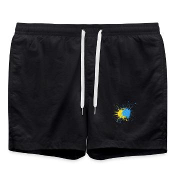 Creative Color Strike Design - Swim Trunks - black - Front - AI Model Male 185 light (185cm)