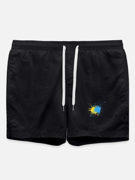 Kreativer Farbschlag Design - Badeshorts - Schwarz