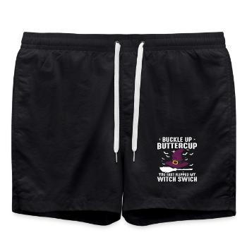 Interrupteur de sorcière Halloween - Short de bain - noir - Devant - AI Model Male 185 light (185cm)