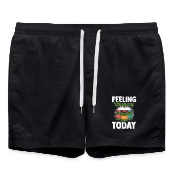 Essiggurken Dill Gurken Grünes Gemüse - Badeshorts - Schwarz - Vorne - AI Model Male 185 light (185cm)