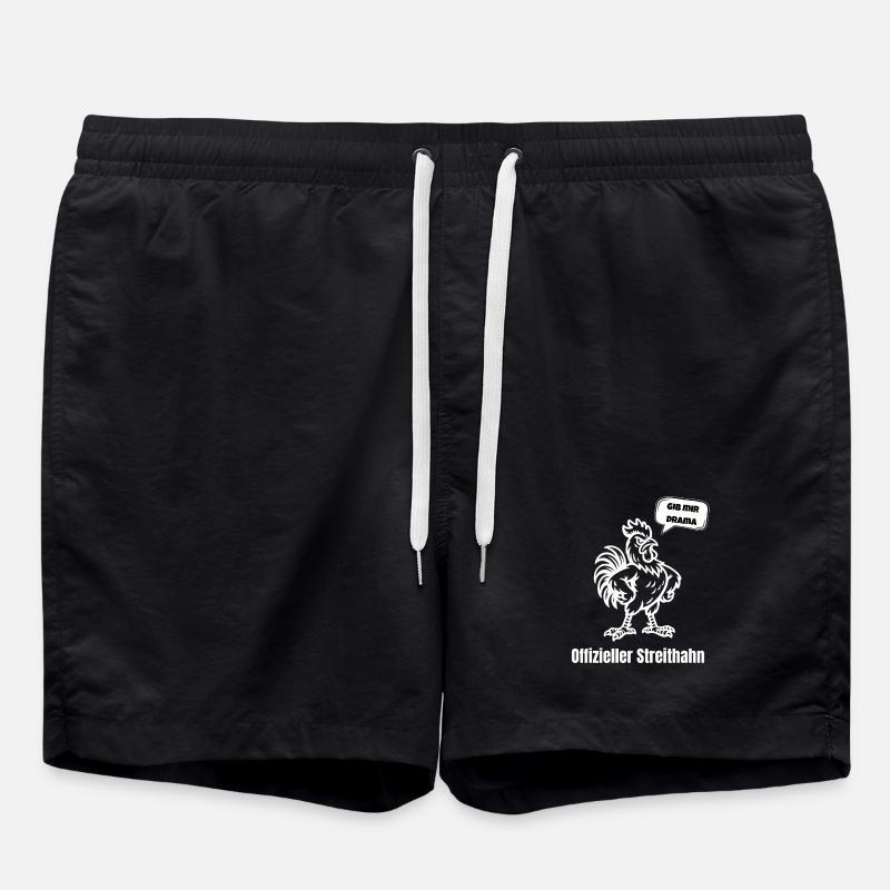 Streithahn Drama Spruch - Swim Trunks - black