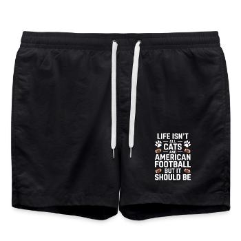Football Dire Chats Drôle Football Cadeau - Short de bain - noir - Devant - AI Model Male 185 light (185cm)