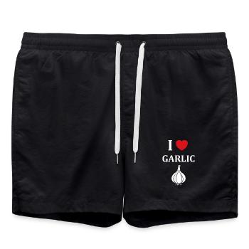 J'aime l'ail I Love Garlic - Swim Trunks - black - Front - AI Model Male 185 light (185cm)