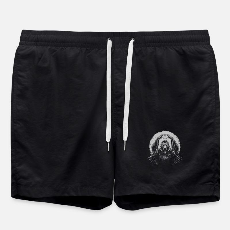 Sensenmann Herzzeichen — Halloween Spooky Reaper - Badeshorts - Schwarz