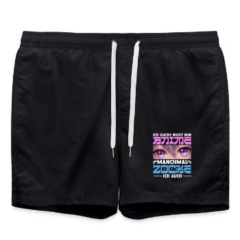 I don't just watch anime, sometimes I also play - Swim Trunks - black - Front - AI Model Male 185 light (185cm)