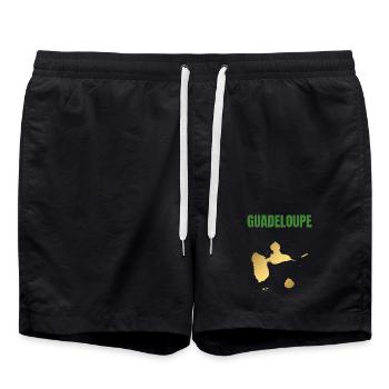 Guadeloupe West Indies Golden Map T-shirt - Swim Trunks - black - Front - AI Model Male 185 light (185cm)