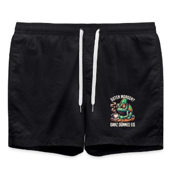 Bonjour, humour caméléon de glace très mince - Short de bain - noir - Devant - AI Model Male 185 light (185cm)