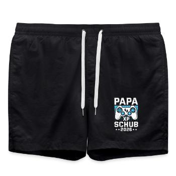 Gamer Papa PAPA XP SCHUB 2026 Funny - Swim Trunks - black - Front - AI Model Male 185 light (185cm)