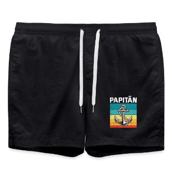 Futur Père PAPITAN Rétro Drôle - Short de bain - noir - Devant - AI Model Male 185 light (185cm)