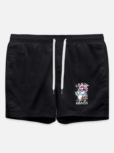 Chaotic Punk Guinea Pig Halloween Hamster - Swim Trunks - black