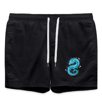 Dragon d’eau avec des créatures marines - Short de bain - noir - Devant - AI Model Male 185 light (185cm)