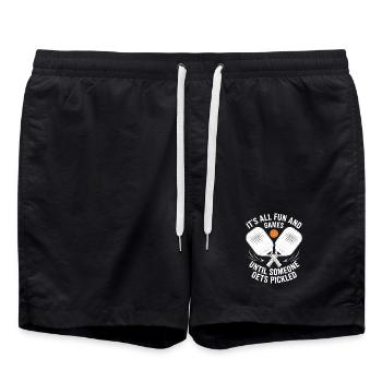 Pickleball Equipment Funny Paddle Racket - Swim Trunks - black - Front - AI Model Male 185 light (185cm)