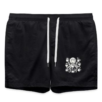Ich brauche alle acht Tassen - Badeshorts - Schwarz - Vorne - AI Model Male 185 light (185cm)