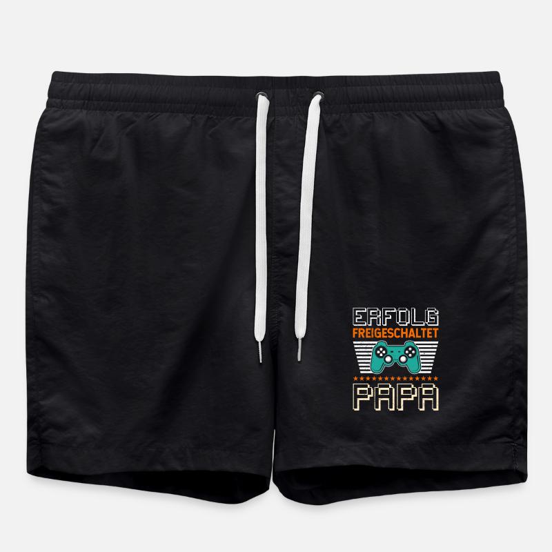 Gambler Dad ACHIEVEMENT UNLOCKED Funny - Swim Trunks - black