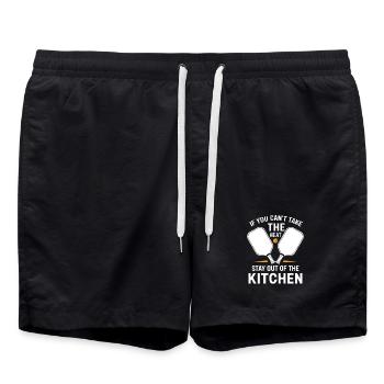 Dinkball Pickleball Outfit Paddle Crew - Badeshorts - Schwarz - Vorne - AI Model Male 185 light (185cm)