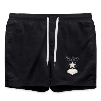 Origami Clubgeschenk Einerfalt Zu Einer - Badeshorts - Schwarz - Vorne - AI Model Male 185 light (185cm)