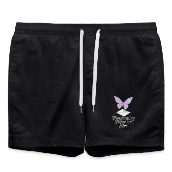 Origami Clubgeschenk Einerfalt Zu Einer - Badeshorts - Schwarz - Vorne - AI Model Male 185 light (185cm)