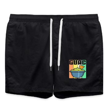 Guac Bowl With Chip Retro Style Humor - Badeshorts - Schwarz - Vorne - AI Model Male 185 light (185cm)