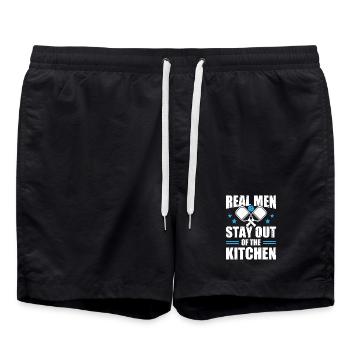 Pickleball Küchen Ball Dinkball Dinker Geschenk - Badeshorts - Schwarz - Vorne - AI Model Male 185 light (185cm)