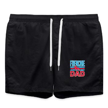 Frenchie Dad Vintage Bulldog, Love Dogs  - Swim Trunks - black - Front - AI Model Male 185 light (185cm)