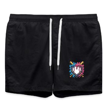 Bâtons de Plaque de Baseball Color Splash - Short de bain - noir - Devant - AI Model Male 185 light (185cm)
