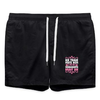 Bachelor Party Team Bride Hen Party - Swim Trunks - black - Front - AI Model Male 185 light (185cm)